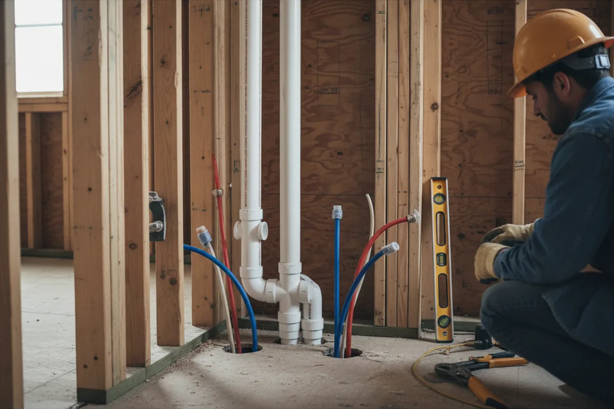 Drain and supply rough-in during Drain Cleaning in Dry Ridge